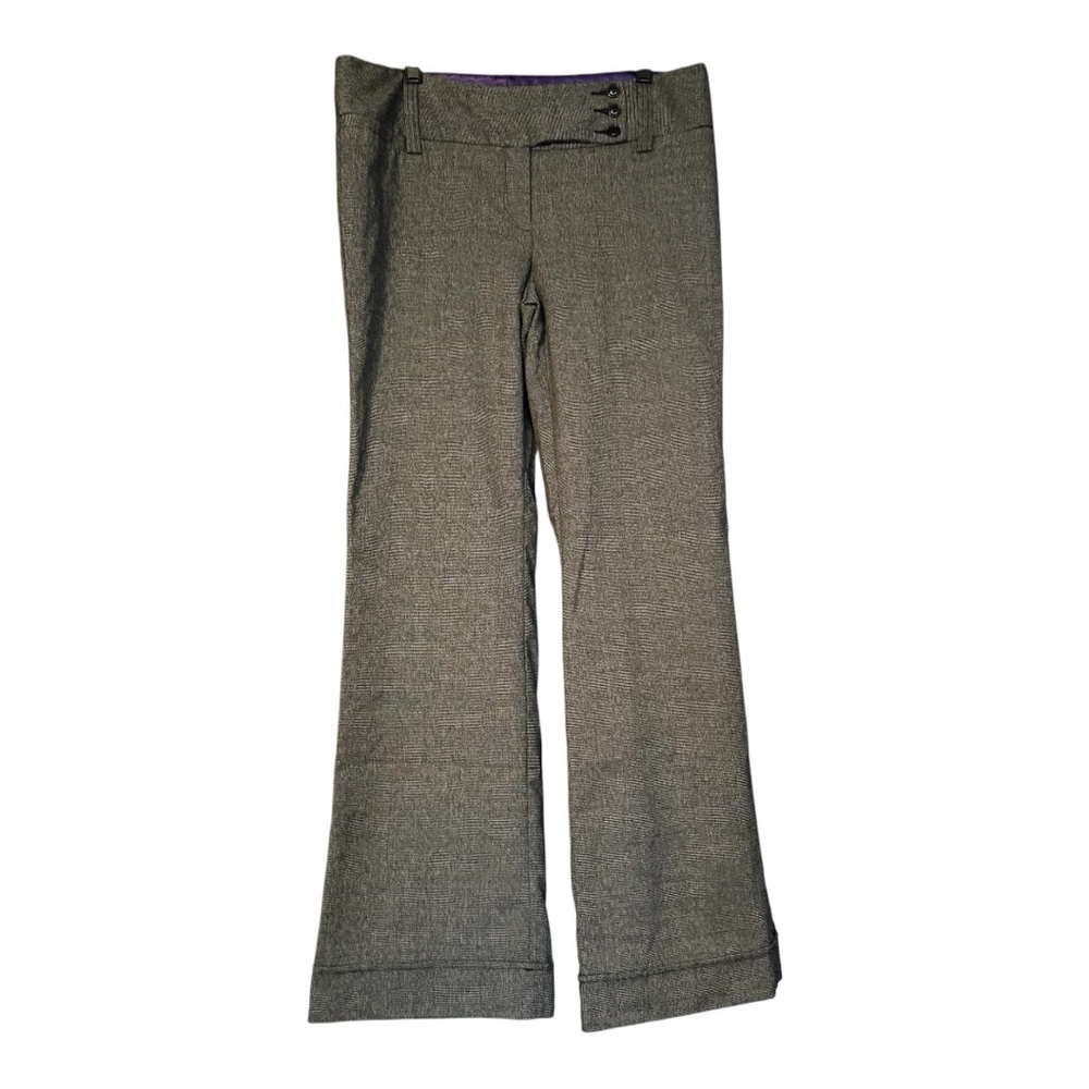 Stooshy wide leg flare trouser pants gray white black size 13 hrs